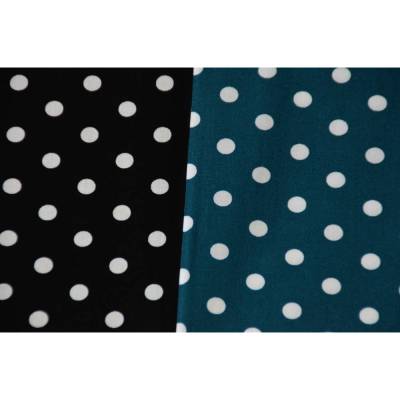 Baumwollstoff mit Tupfen schwarz petrol 50 x 150 cm Stoff nähen