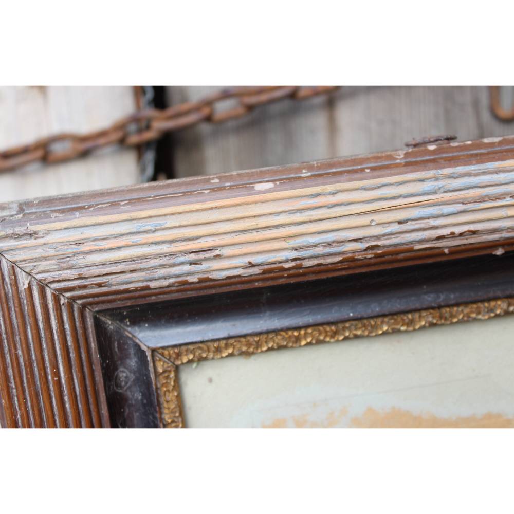Schutzengel Kunstdruck im Holzrahmen / Engel mit Kind / Schlafzimmerbild / 20er 30er Jahre Bild 5