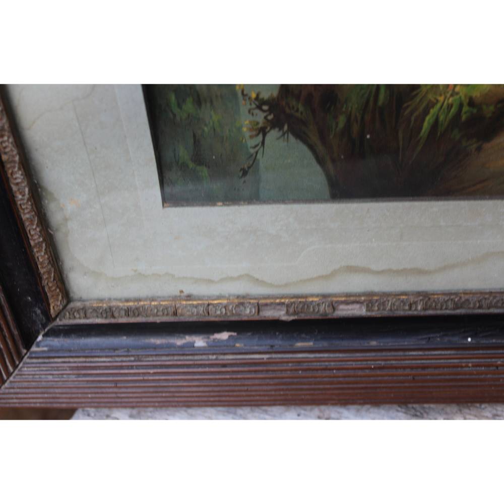 Schutzengel Kunstdruck im Holzrahmen / Engel mit Kind / Schlafzimmerbild / 20er 30er Jahre Bild 9