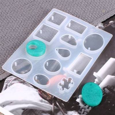 Silikon Gießform Anhänger Set Formen Rund Oval Rechteck Puzzle Resin Epoxid Harz