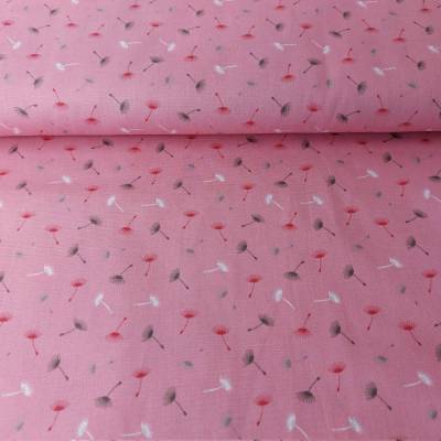 Baumwollstoff - Pusteblumenwirbel - rosa - ab 25 cm