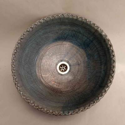 Waschbecken / Raku / Antik Seladon  Ø 42 cm Höhe 15 cm