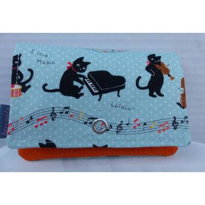 Minigeldbeutel Katzen-Konzert, Geschenk Schultüte, Schulanfang, Unikat hessmade