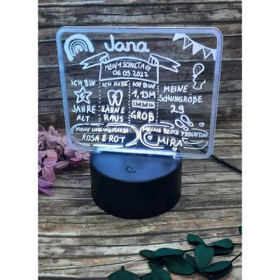 Memoboard, Leuchttafel, abwischbar, beschreibbare LED-Leuchte mit Farbwechsel, Geschenkidee