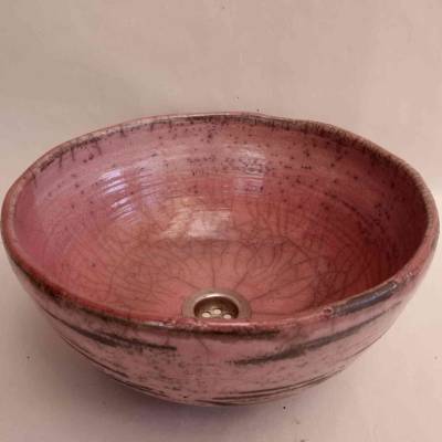 Waschbecken / Raku / Antik Rosa  Ø 31 cm Höhe 14,5 cm