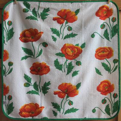 Tischdecke Mohnblüten aus Seersucker