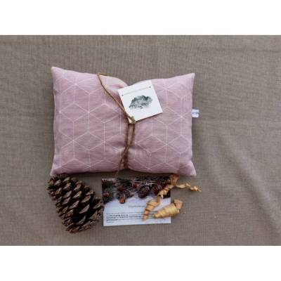 Zirbenholzkissen Geo Altrosa Geschenk Geburt Taufe Weihnachten 