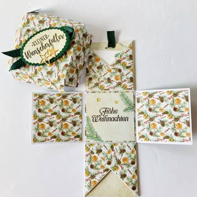 ☆Explosionsbox Weihnachten ☆Geldgeschenkbox Gutschein Handarbeit Unikat
