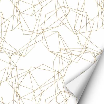 2 x 0,9 m selbstklebende Folie - Abstrakt weiß/gold (16,66 €/m²) Klebefolie Dekorfolie Möbelfolie
