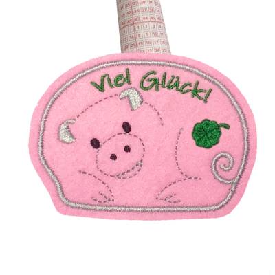Glücksschwein Geldgeschenk Filz Geschenkanhänger Rosa – Glücksbringer individuell befüllbar