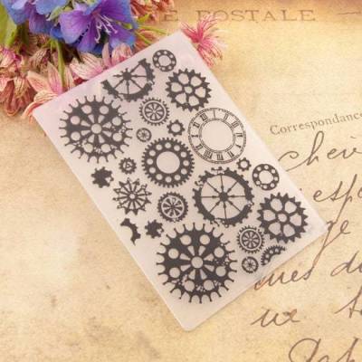 Zahnrad Steampunk Prägeschablone Embossing Folder gears DIY Papier Karten