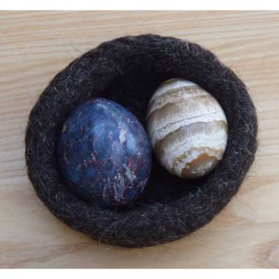 Filzkörbchen aus Strickfilz Utensilo Deko