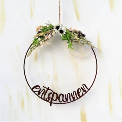 Trockenblumenkranz Loop entspannen