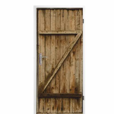 selbstklebendes Türbild - Holztür 0,9 x 2 m (16,66 €/m²) - Türtapete Türposter Klebefolie Dekorfolie