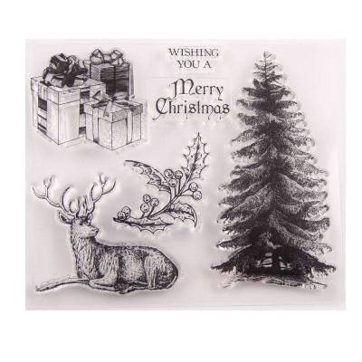 Weihnachten Hirsch Geschenk Silikonstempel Clearstamp Motivstempel DIY Basteln