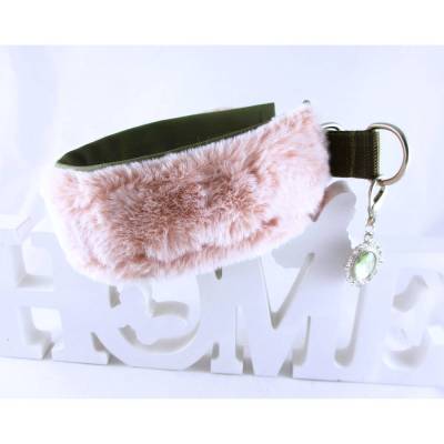 Windhundhalsband "Flamingo" Hundehalsband Halsband mit Zugstopp oder Klickverschluss gepolstert Kunstleder