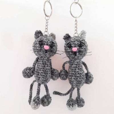 Schlüsselanhänger Taschenbaumler-Katze-Haustier Anhänger Glücksbringer