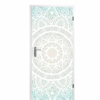 selbstklebendes Türbild - Mandala 0,9 x 2 m (16,66 €/m²) - Türtapete Türposter Klebefolie Dekorfolie