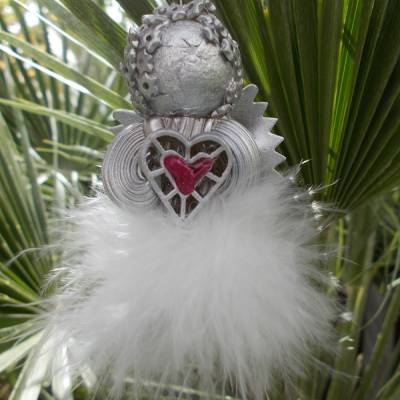 Engel  3 x Engel im Set Glücksbringer Schutzengel silberfarben Weihnachtsengel