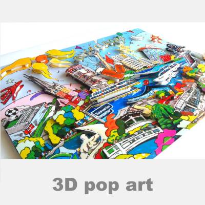 Düsseldorf 3D pop art bild skyline fine art personalisierbar 3Dpopart 3Dbild geschenk