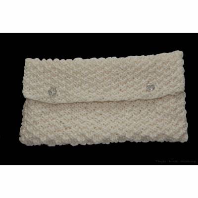 Clutch / Abendtasche gestrickt in creme
