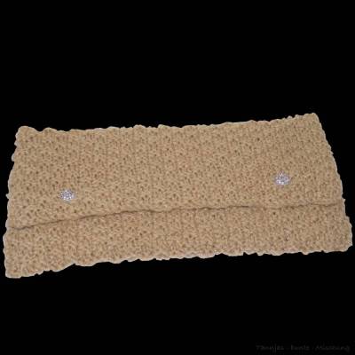 Clutch / Abendtasche gestrickt in light french beige