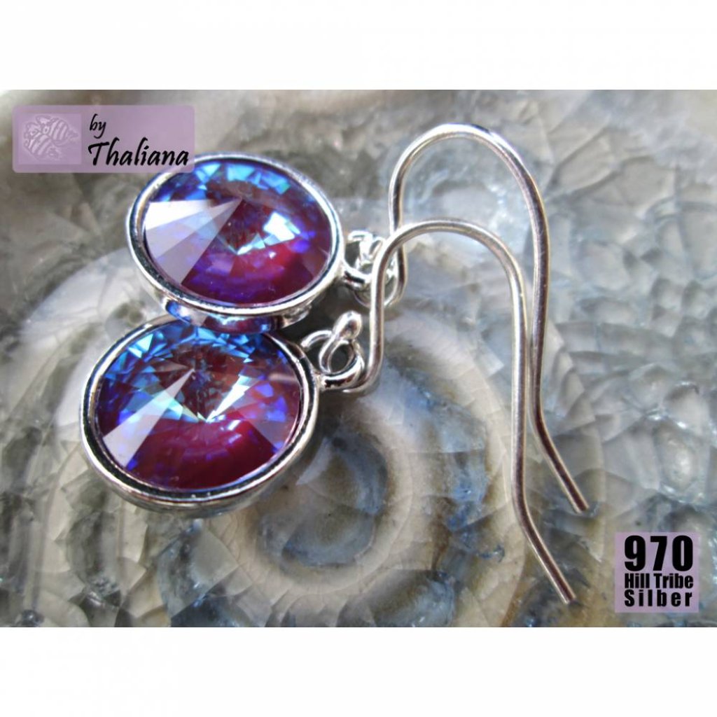 MYSTIC PLUM lila glitzernde Ohrringe funkelnde Ohrhänger Bild 2