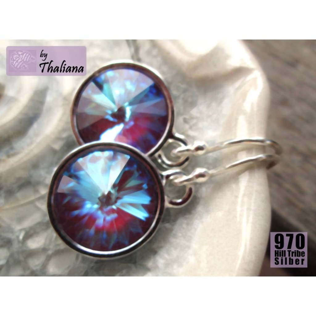 MYSTIC PLUM lila glitzernde Ohrringe funkelnde Ohrhänger Bild 3