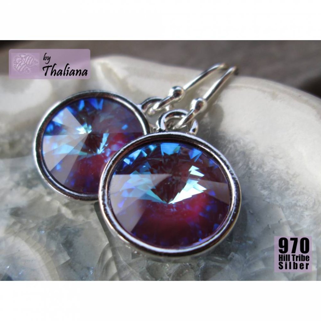 MYSTIC PLUM lila glitzernde Ohrringe funkelnde Ohrhänger Bild 4