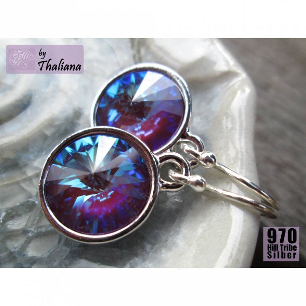 MYSTIC PLUM lila glitzernde Ohrringe funkelnde Ohrhänger Bild 5