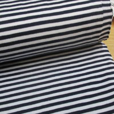 Jersey Streifen Isa 1 cm breit,schwarz - weiss, Oeko-Tex® Standard 100(1m/13,-€)