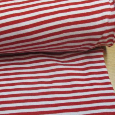 Jersey Streifen Isa 1 cm breit,rot-weiß Oeko-Tex® Standard 100(1m/13,-€)