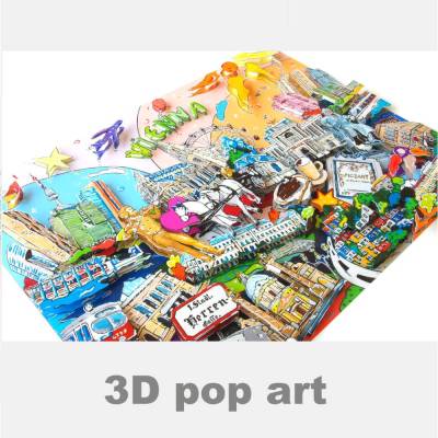 Wien 3D pop art bild vienna skyline 3Dbild limited edition personalisierbar bunt geschenk