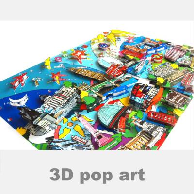 London 3D pop art bild london eye big ben fine art 3Dbild limitiert personalisierbar geschenk