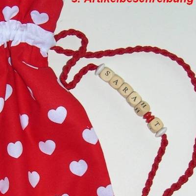 Buchstaben, Holzperlen Name für Turnbeutel, Sportbeutel, Schuhbeutel, Kindergartentaschen, Anhänger, Schlüssel