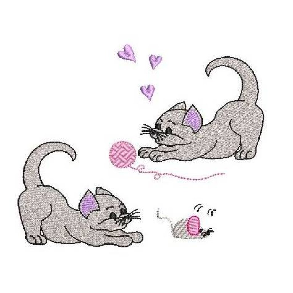 Stickdatei Katze Vollstick SET Bild 1