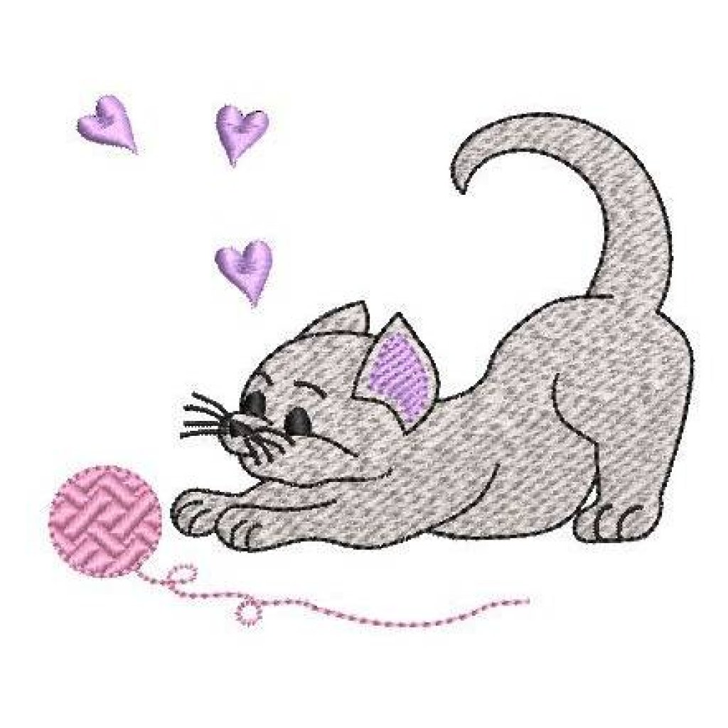 Stickdatei Katze Vollstick SET Bild 3
