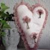 Vintage   süßes Shabby-Chic - Stoff-Spitzenherz - Herz zum Hängen aus der Serie Herzenslust  