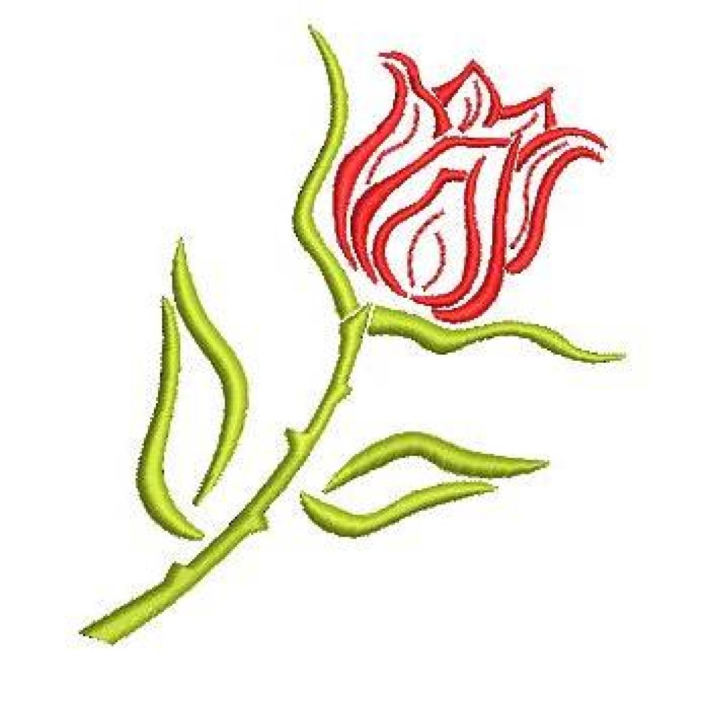 Stickdatei Rose Rosenknospe Rosenzweig 13x18cm SET Bild 2