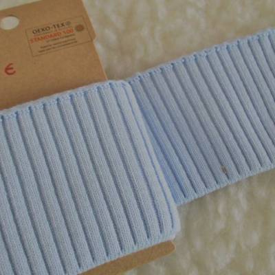 Fertigbündchen Grobstrick hellblau Oeko-Tex Standard 100(1Stück/3,00€)