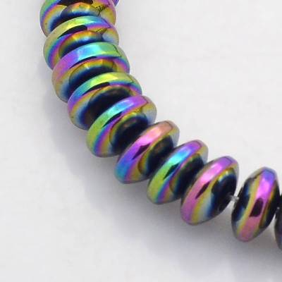 50 Stück * Hämatit Perlen * Rondell * 6 mm * Multicolor * A2-0038