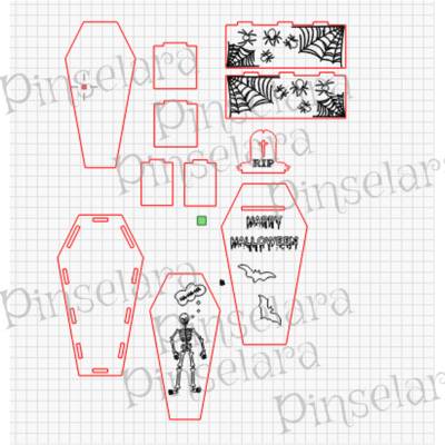 Laser Cut File, Halloween Sarg 15 cm, Garten Deko, Deko Halloween, Lasercut, Digitaler Download