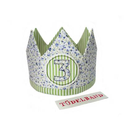 Krone Geburtstagskrone Stoffkrone ...Geschwisterkrone Mädchen/Junge...grün...geblümt...hellblau... 