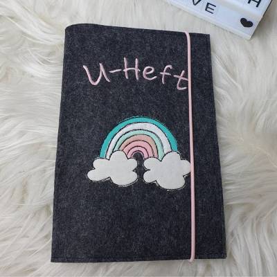 U-Heft Hülle Regenbogen /Filzhülle Untersuchungsheft