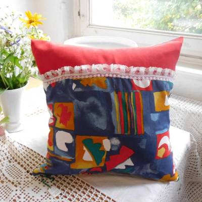 Kissen rot , bunte Kissen , kleine Kissen , Kissen 40x40 , Baumwolle