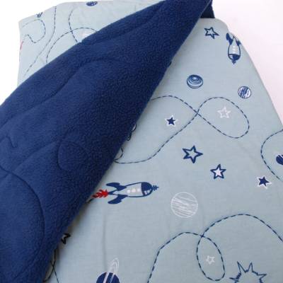 Babydecke blau Rakete