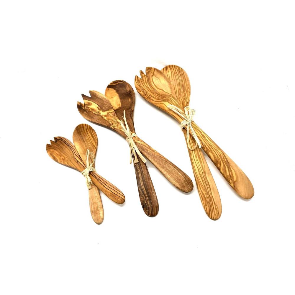 Salatbesteck aus Olivenholz in 3 Größen Bild 1
