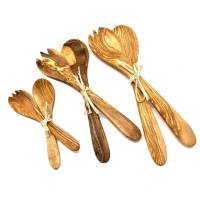 Salatbesteck aus Olivenholz in 3 Größen