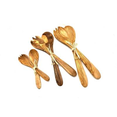 Salatbesteck aus Olivenholz in 3 Größen