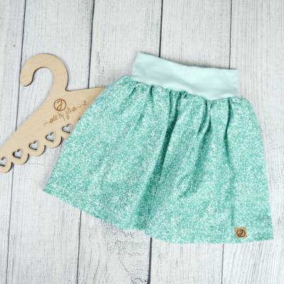 122/128 Mädchen Rock Fake Glitzer Mint